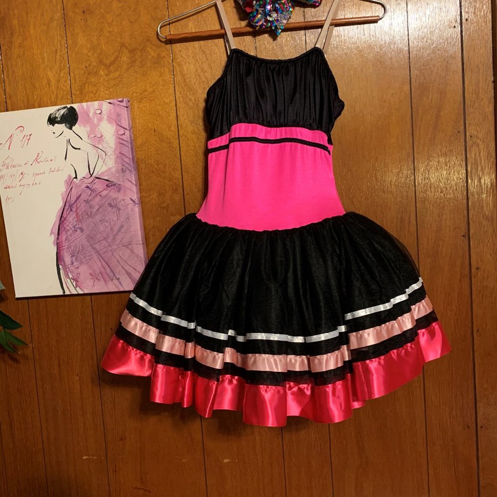 Girls Dansco Costume Black/Pink Large Child